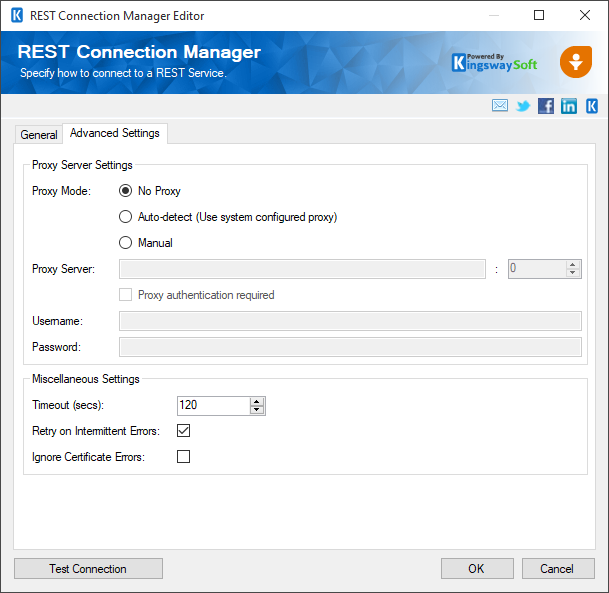 Freshsales Connection Manager - Advanced Settings